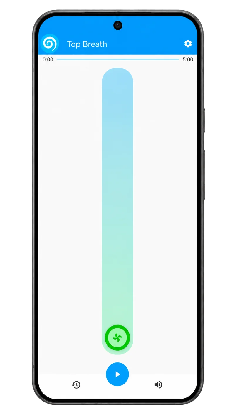 Top Breath application mobile écran principal